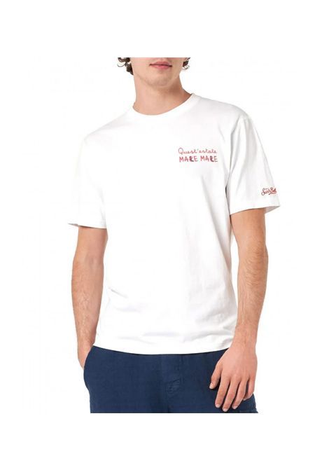 T-shirt MC2 Saint Barth uomo PORTOFINO05274H Bianca cotone stampa logo mezza manica MC2 SAINT BARTH | T-shirt | PORTOFINO05274H01N